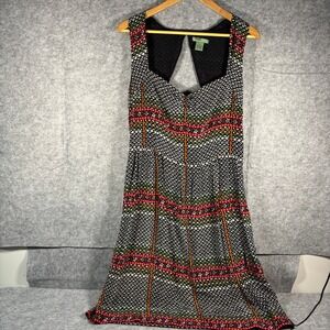 Maple Silk Geometric Print Sleeveless Cutout Back Midi Dress Women's Size 14